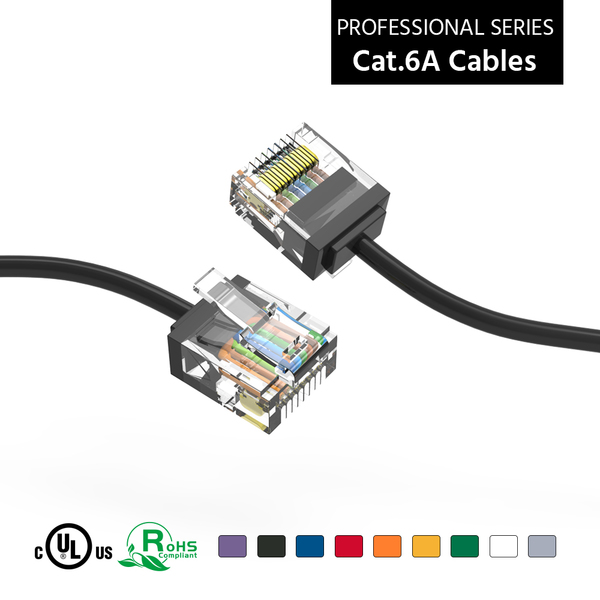 Bestlink Netware CAT6A UTP Super-Slim Ethernet Network Cable 32AWG- 1.5ft- Black 100291BK